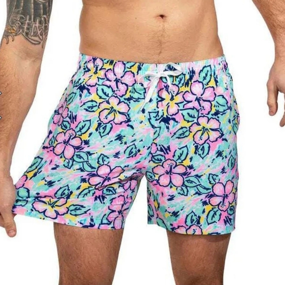 Chubbies Floral Print Drawstring Swim Trunks In Vaction Bloom Size Small - Picture 1 of 12